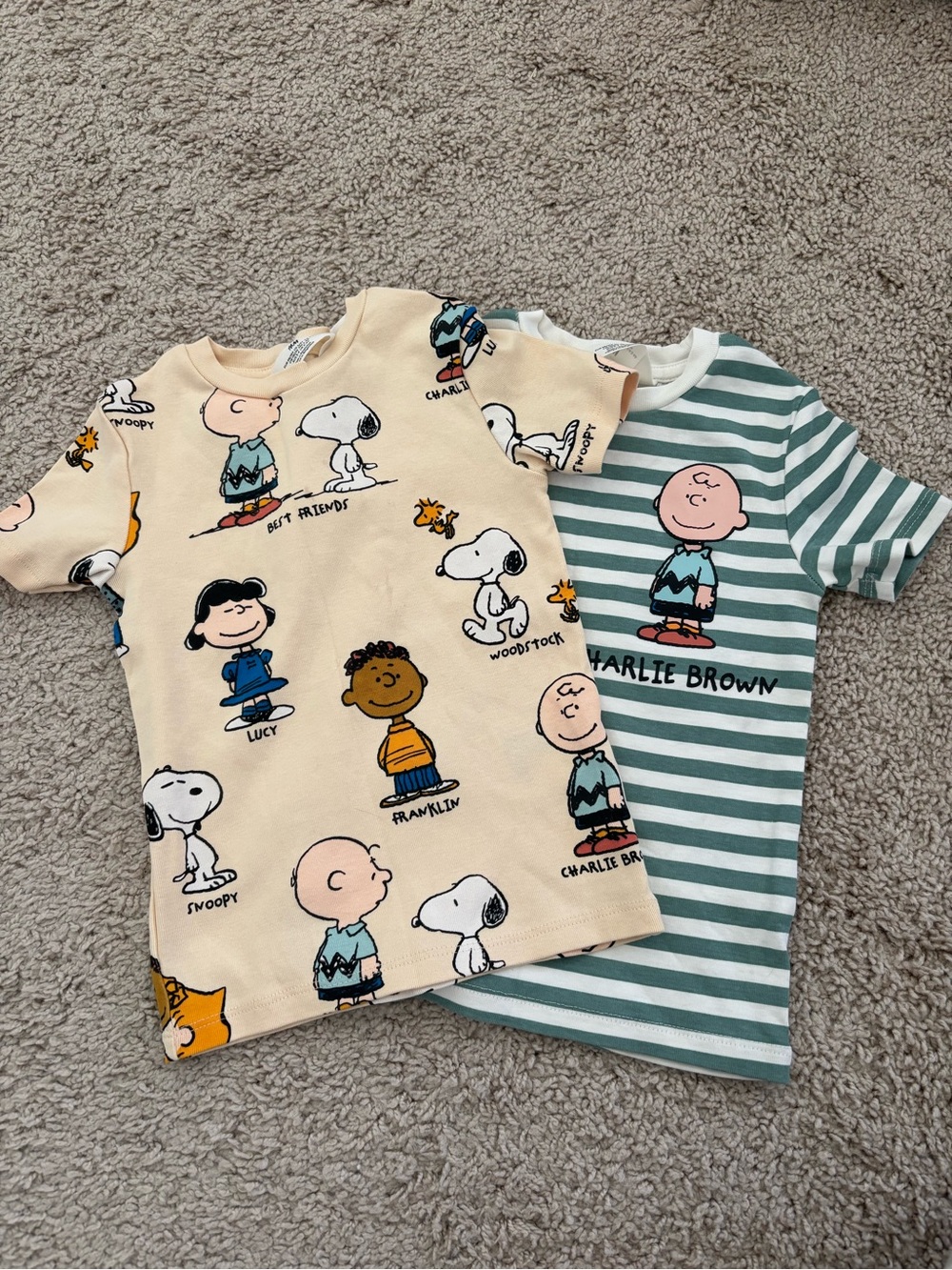 H&M toddler Charlie Brown shirts